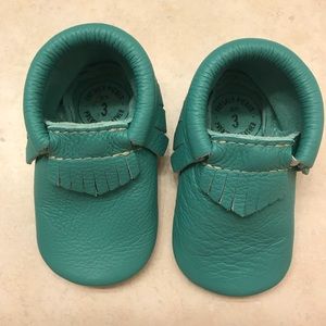 Size 3 green freshly picked moccasins
